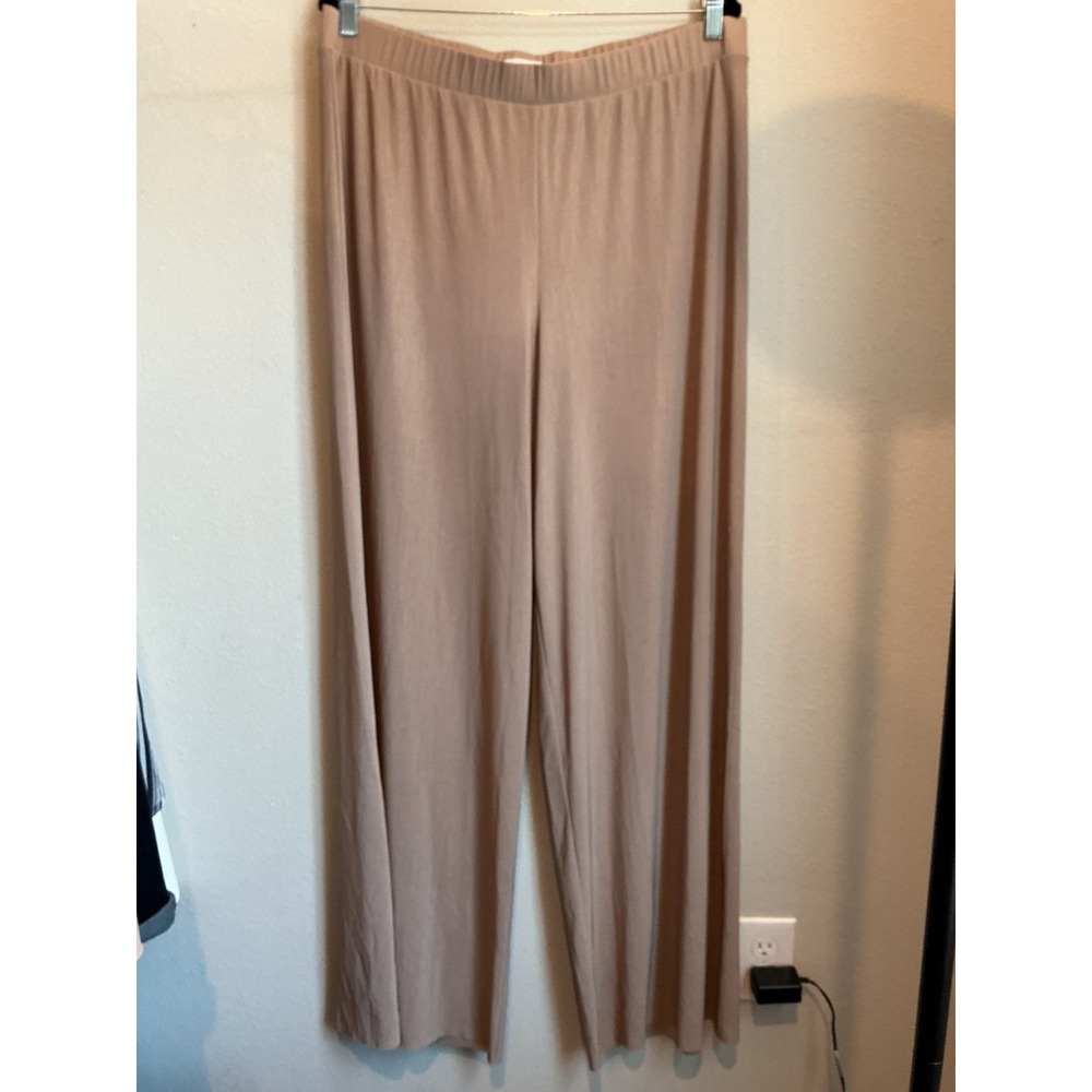 Good American Taupe Brown Wide Leg Stretch Trouser Pants Womens Sz 5/2X